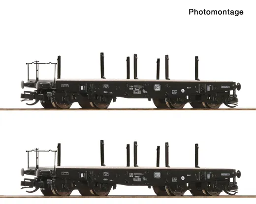 2-tlg. Set: Schwerlast-Flachwagen, DB