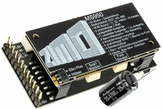Kombi aus Sound-Decoder MS950 und Adapterplatine ADAUS950