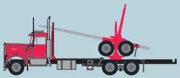 KW W900 Log Truck Red/Blk