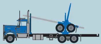 KW W900 Log Truck Blu/Blk