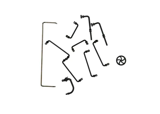 Handrad, Schläuche, Stangen