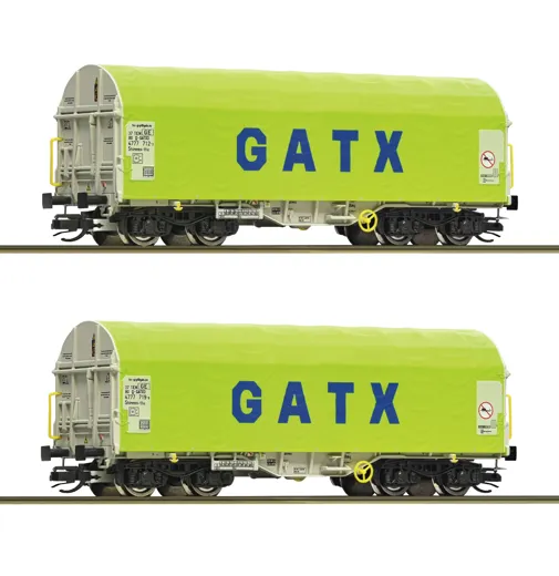 2-tlg. Set: Schiebeplanenwagen, GATX