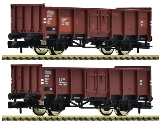 2-tlg. Set: Offene Güterwagen, DR