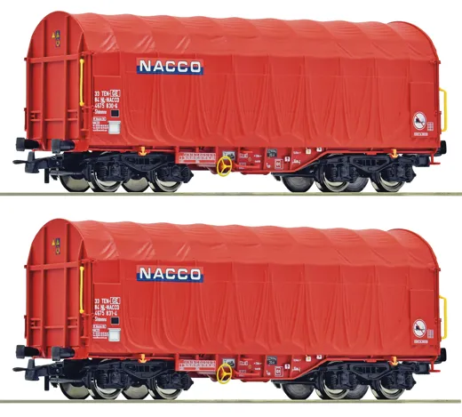 2-tlg. Set: Schiebeplanenwagen, NACCO, Privatbahn