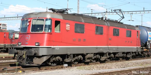 SBB E-Lok Re 6/6 11602 Prototyp, Morges, rot, Ep. V, DC