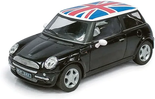 Mini black w UK Flag