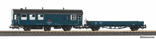 2er Set Umbauwagen Werkstatt mit Flachwagen Ks DB IV