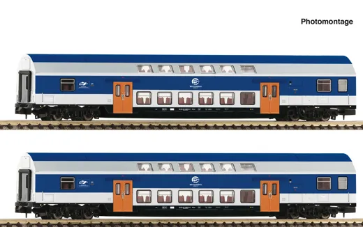 2-tlg. Set: Doppelstockwagen, VEB, DR