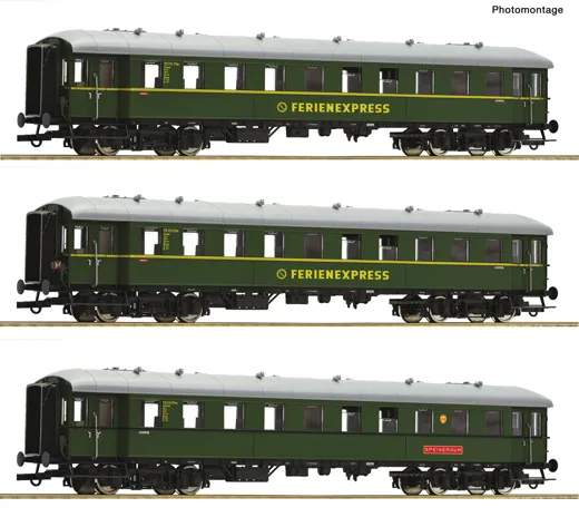 3-tlg. Set: Reisezugwagen „Ferienexpress“, DB
