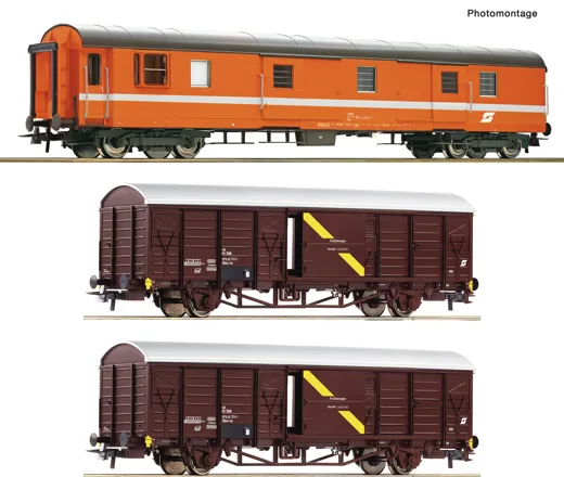 3-tlg. Set: Postwagen „Postschnellzug“, ÖBB