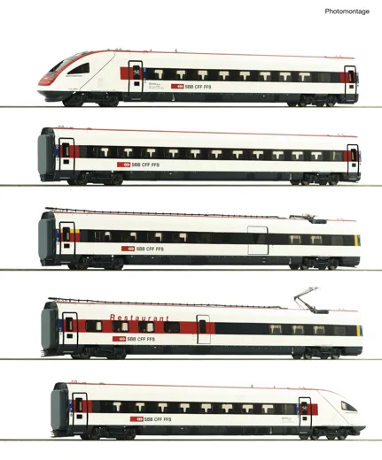 5-tlg. Set: Elektrischer Triebzug ICN RABDe 500 039-8, SBB
