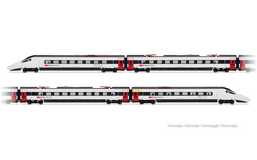 CH-SBB 4-tlg. Grundset Triebzug ETR 610 neue Lackierung mit roten Türen, Ep. VI