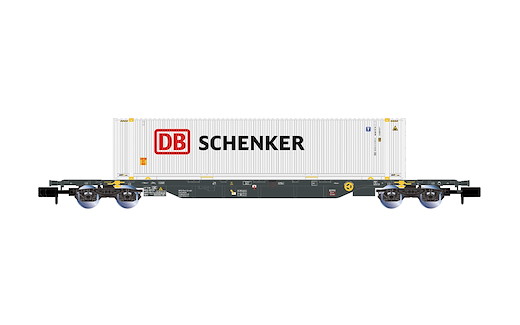 CH-HUPAC 4-achsiger Containerwagen Sgnss grau mit 45'-Cont. DB Schenker, Ep. VI