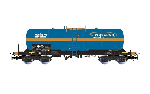 D-WASCO 4-achsiger Kesselwagen Zagns blau für Schwefeldioxid, GRILLO, Ep. VI