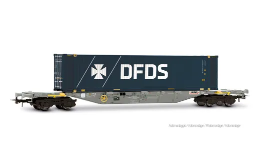 CH-HUPAC 4-achsiger Containerwagen Sgnss grau mit 45'-Cont. DFDS, Ep. VI