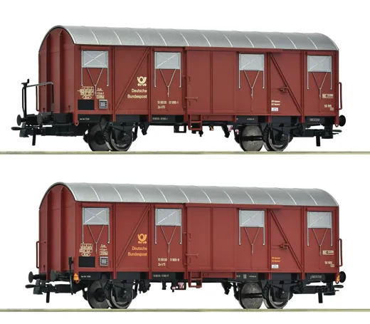 2-tlg. Set: Gedeckte Postgüterwagen, DBP
