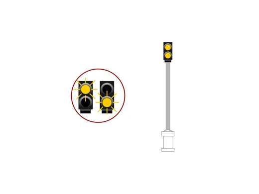 Zweifach-Ampel mit doppeltem Gelbem