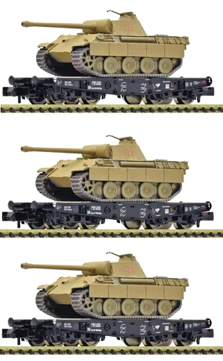 3-tlg. Set: Schwerlast-Flachwagen, DRB