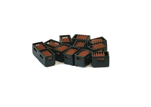 12 schwarze Bierkisten