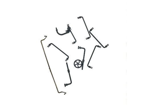 Handrad, Schläuche, Stangen