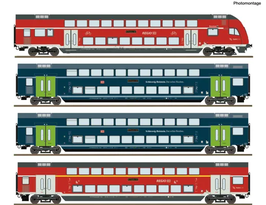 4-tlg. Set: Doppelstockwagen, DB AG