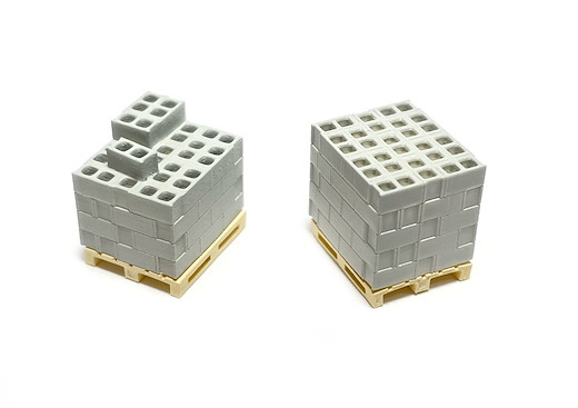 Betonblöcke auf Paletten