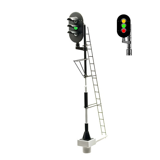 NS - Hauptsignal mit 3 LEDs (Gelb/Grün/Rot) - links