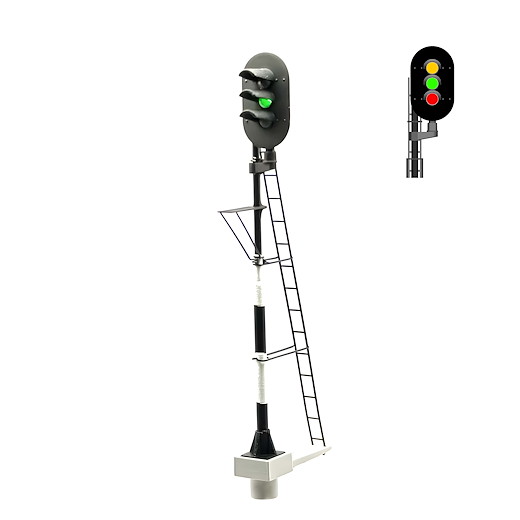 NS - Hauptsignal mit 3 LEDs (Gelb/Grün/Rot) - rechts