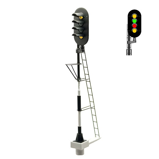 NS - Hauptsignal mit 4 LEDs (Gelb/Grün/Rot/Gelb) - rechts