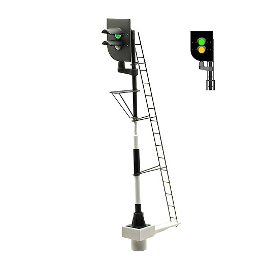 NS - Vorsignal mit 2 LEDs (Grün/Gelb) - links