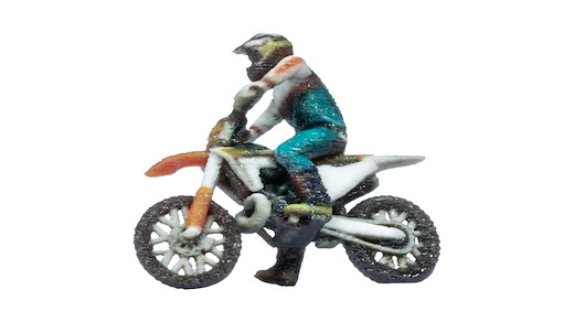 Motocross-Motorrad im Gelände, 3D-Master-Einzelfigur