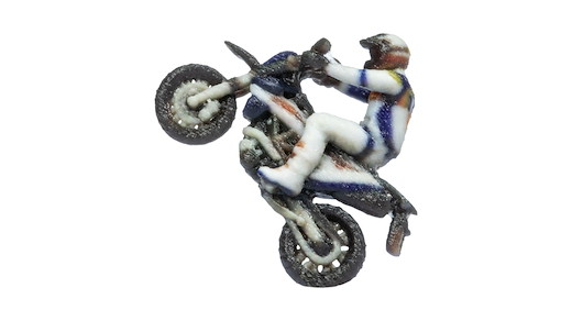 Motocross-Motorrad Wheelie, 3D-Master-Einzelfigur