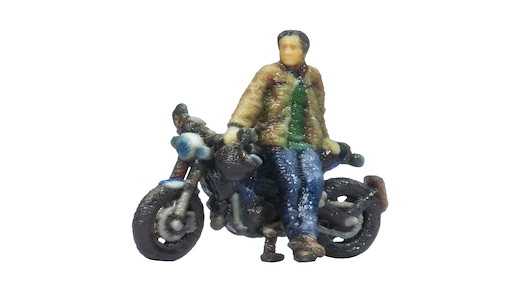 Café Racer Motorrad, stehend, 3D-Master-Einzelfigur