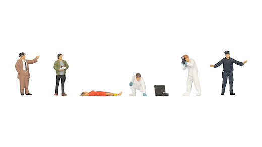 Kriminalpolizei mit Leiche