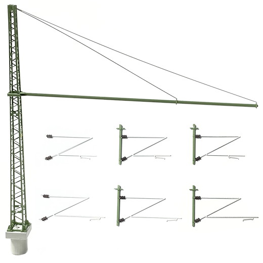 DB Masten mit Rohrausleger für 3 Gleise