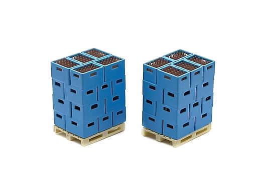 Blaue Bierkisten auf Palette (2 St.)