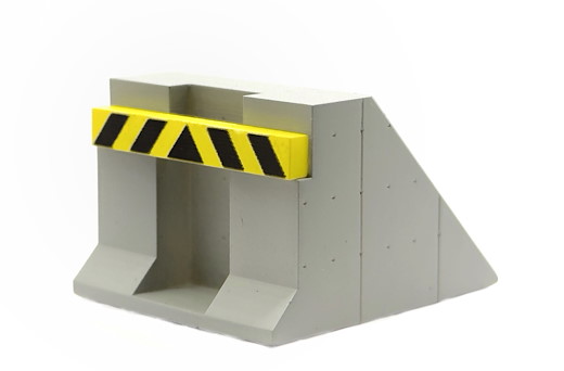 Moderner RENFE Prellbock aus Holz  (Gelb/ Schwarz)