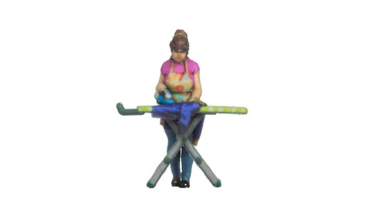 Frau bügelt, 3D-Master-Einzelfigur