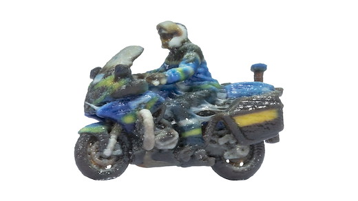 Polizeimotorrad Frankreich, 3D-Master-Einzelfigur