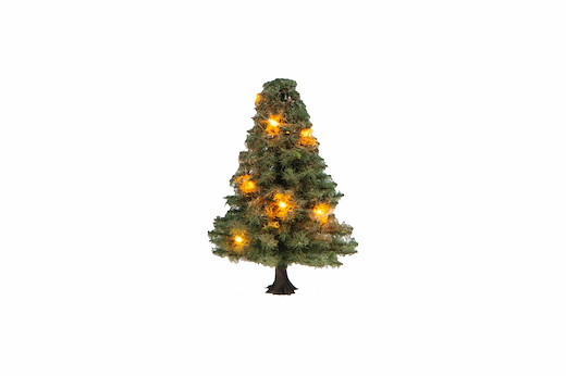 Beleuchteter Weihnachtsbaum, grün, mit 10 LED´s, 5 cm hoch