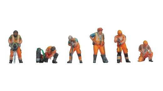 Gleisbautrupp, 3D-Farbdruck