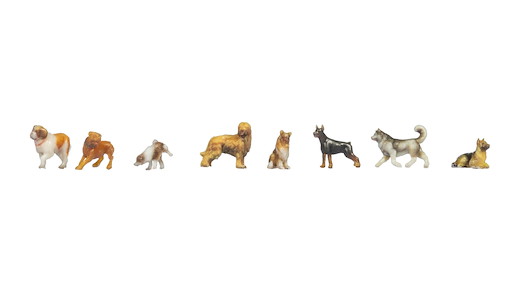 Hunde, 3D-Farbdruck