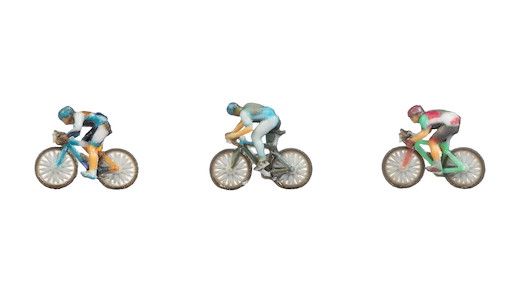 Rennradfahrer, 3D-Farbdruck