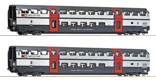 2-tlg. Set 2: Doppelstockwagen 2. Klasse, SBB