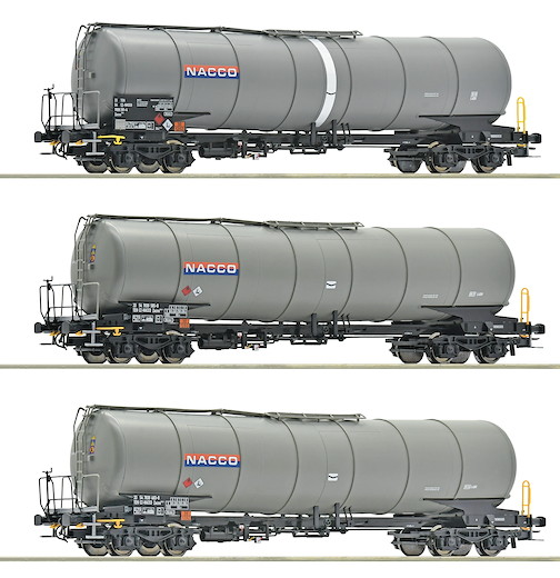 3-tlg. Set: Kesselwagen, NACCO, Privatbahn