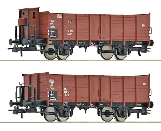 2-tlg. Set: Offene Güterwagen, DB