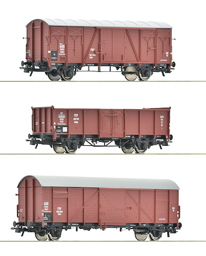 3-tlg. Set: Güterwagen, PKP