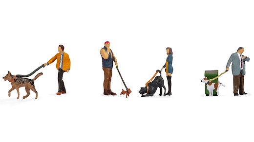 Menschen mit Hunden