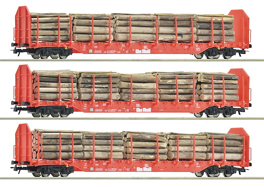 3-tlg. Set: Rungenwagen, OnRail, Privatbahn