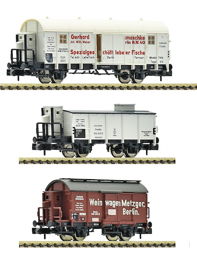 3-tlg. Set: Gedeckte Güterwagen, DRB
